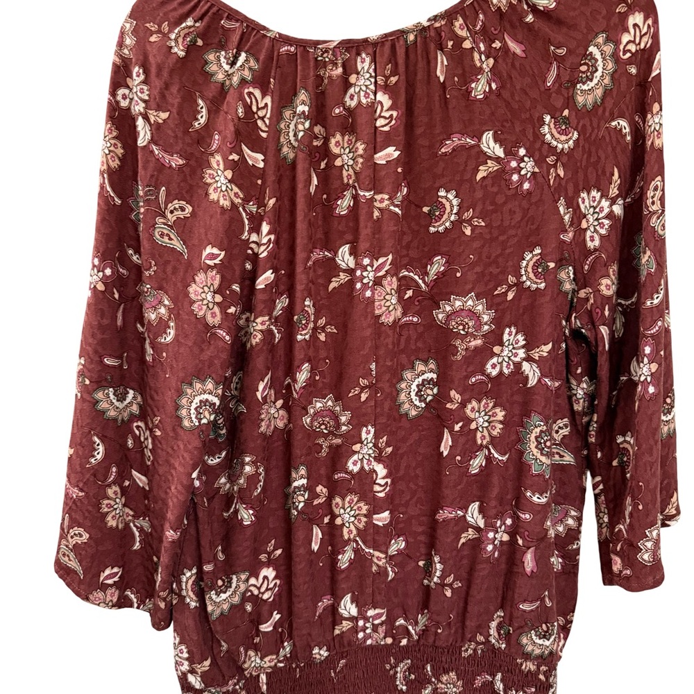 NAIF Burgundy Floral Blouse